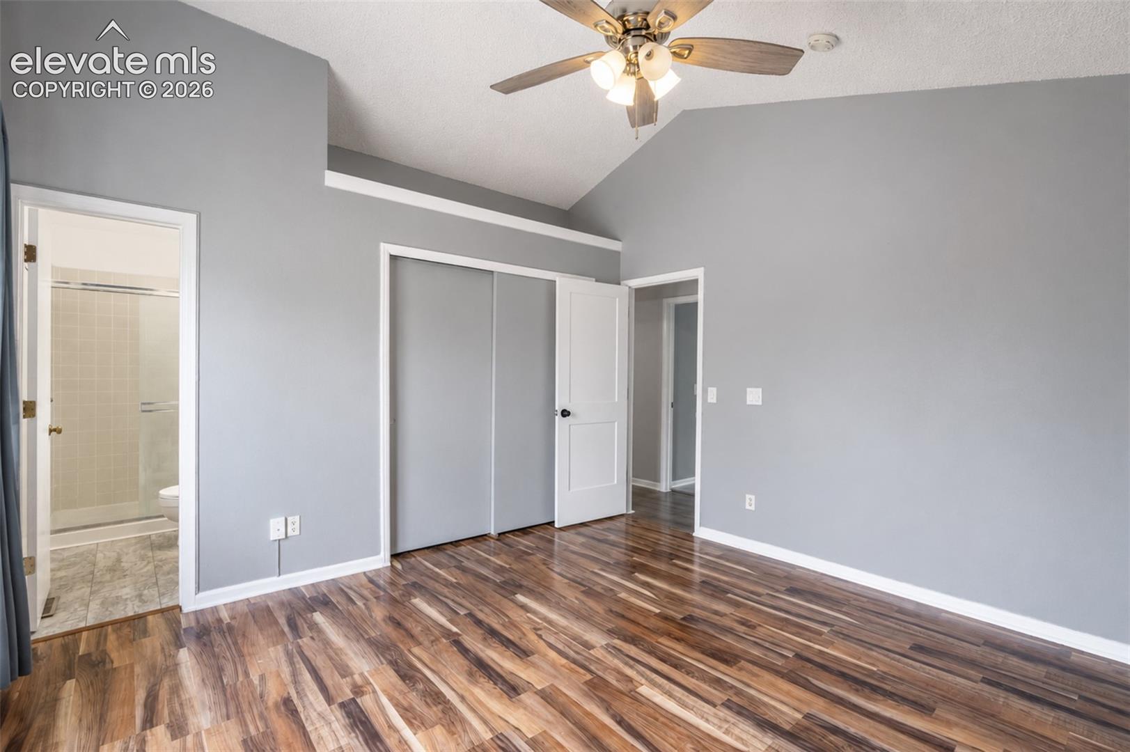 Primary Bedroom with High Ceilings.