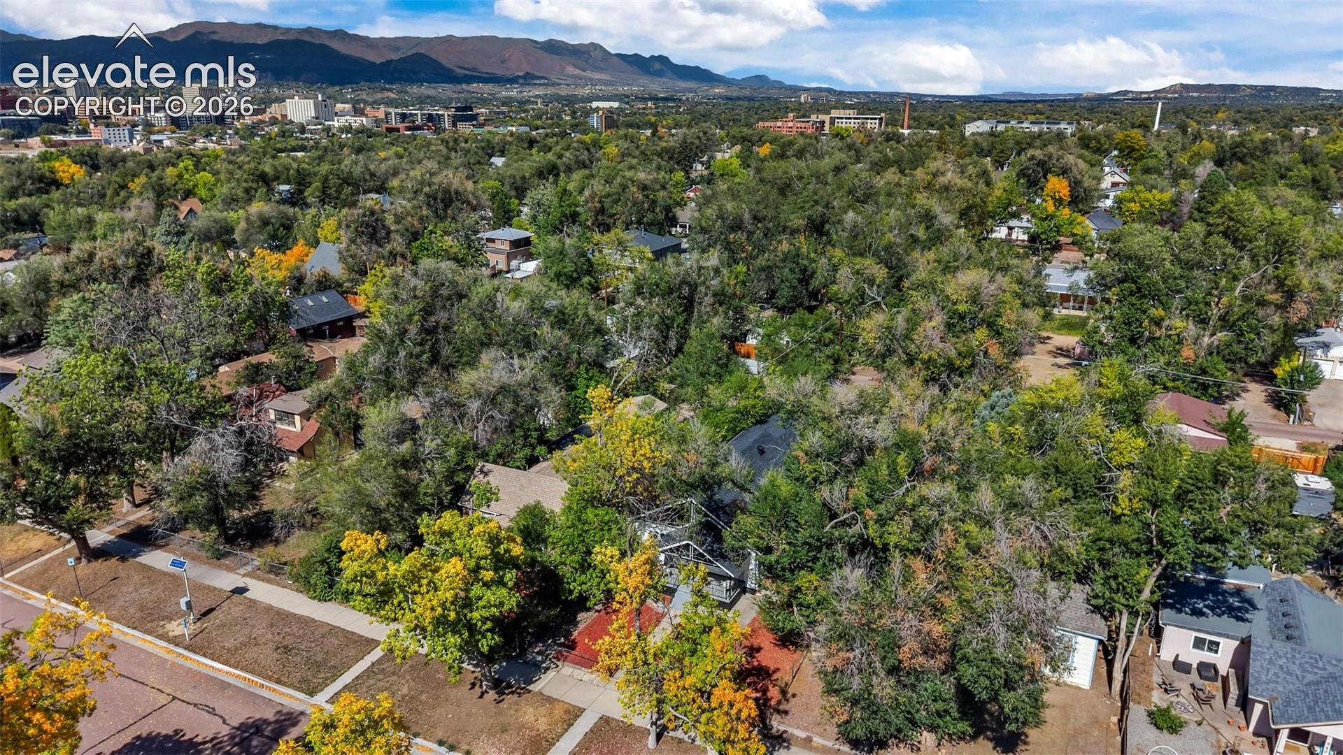 Mature tree-lined lot with expansive landscaping and lush vegetation, offering privacy and natural surroundings