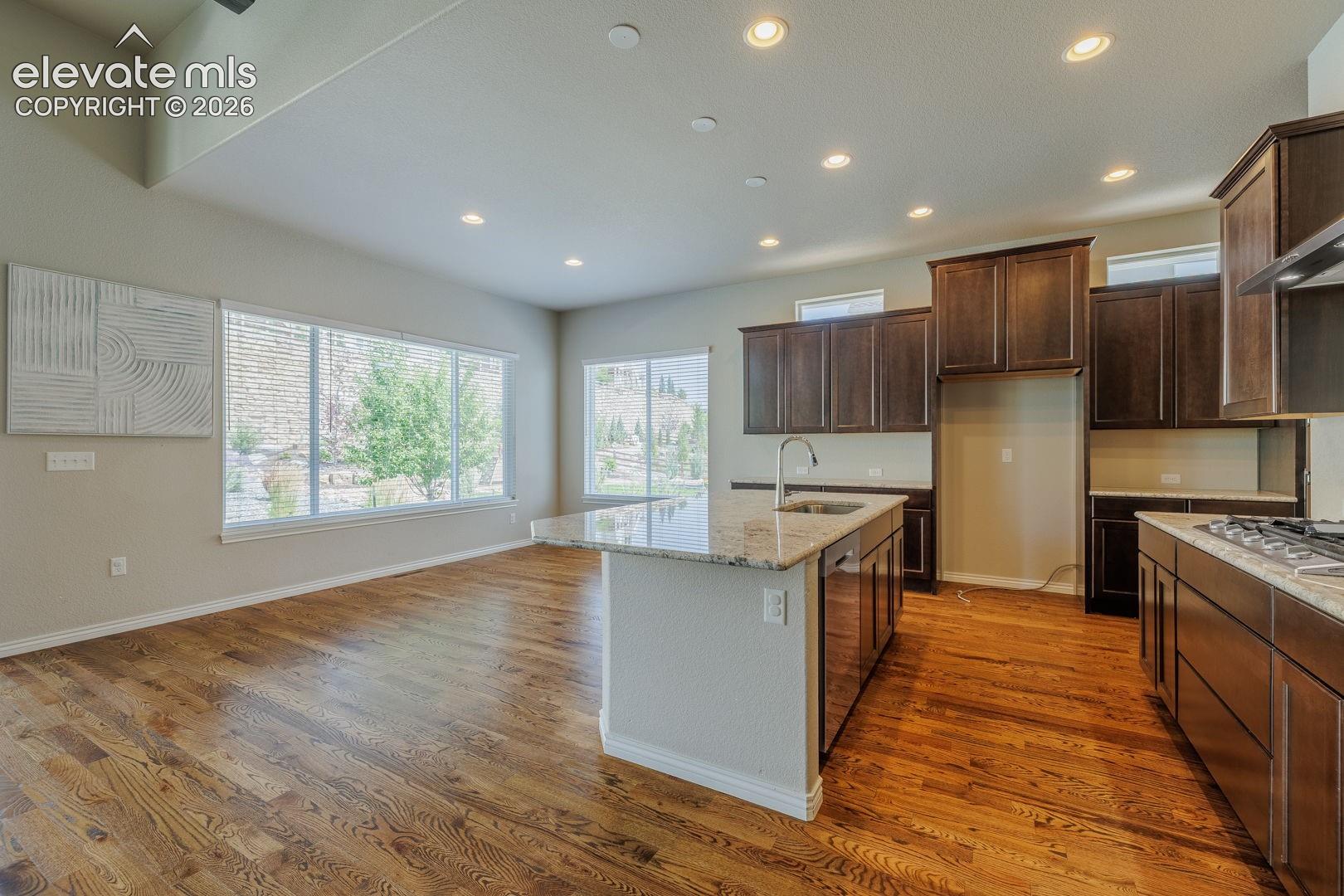 Granite counters with island