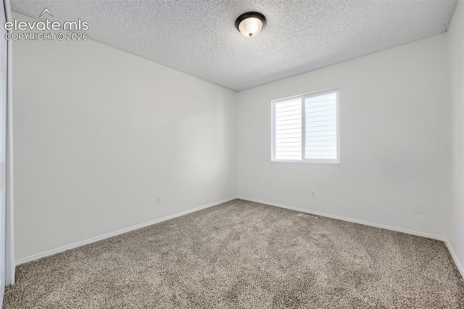 White painted walls with wall-to-wall carpeting