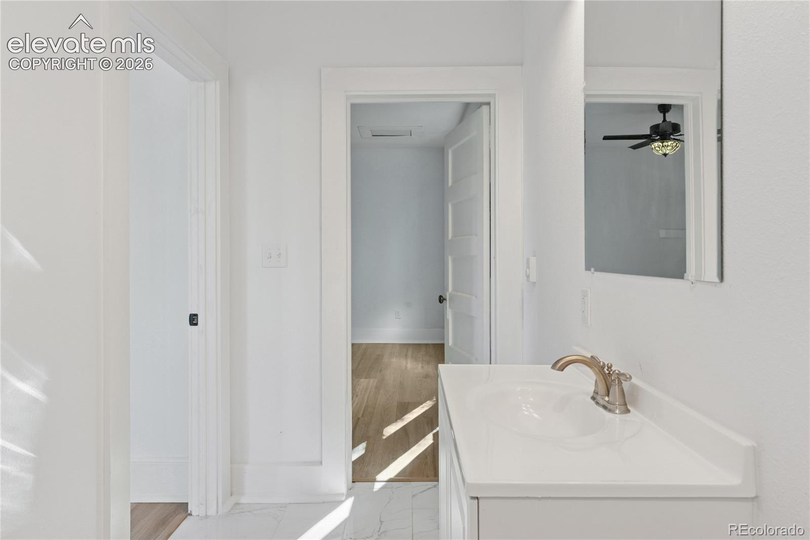 2nd-floor flat with
shared full bath