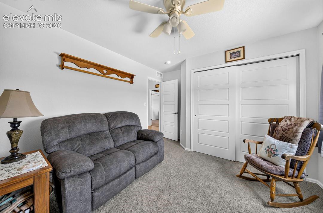 BR. #3Spacious room featuring vaulted ceilings and a ceiling fan
Bedroom#3
