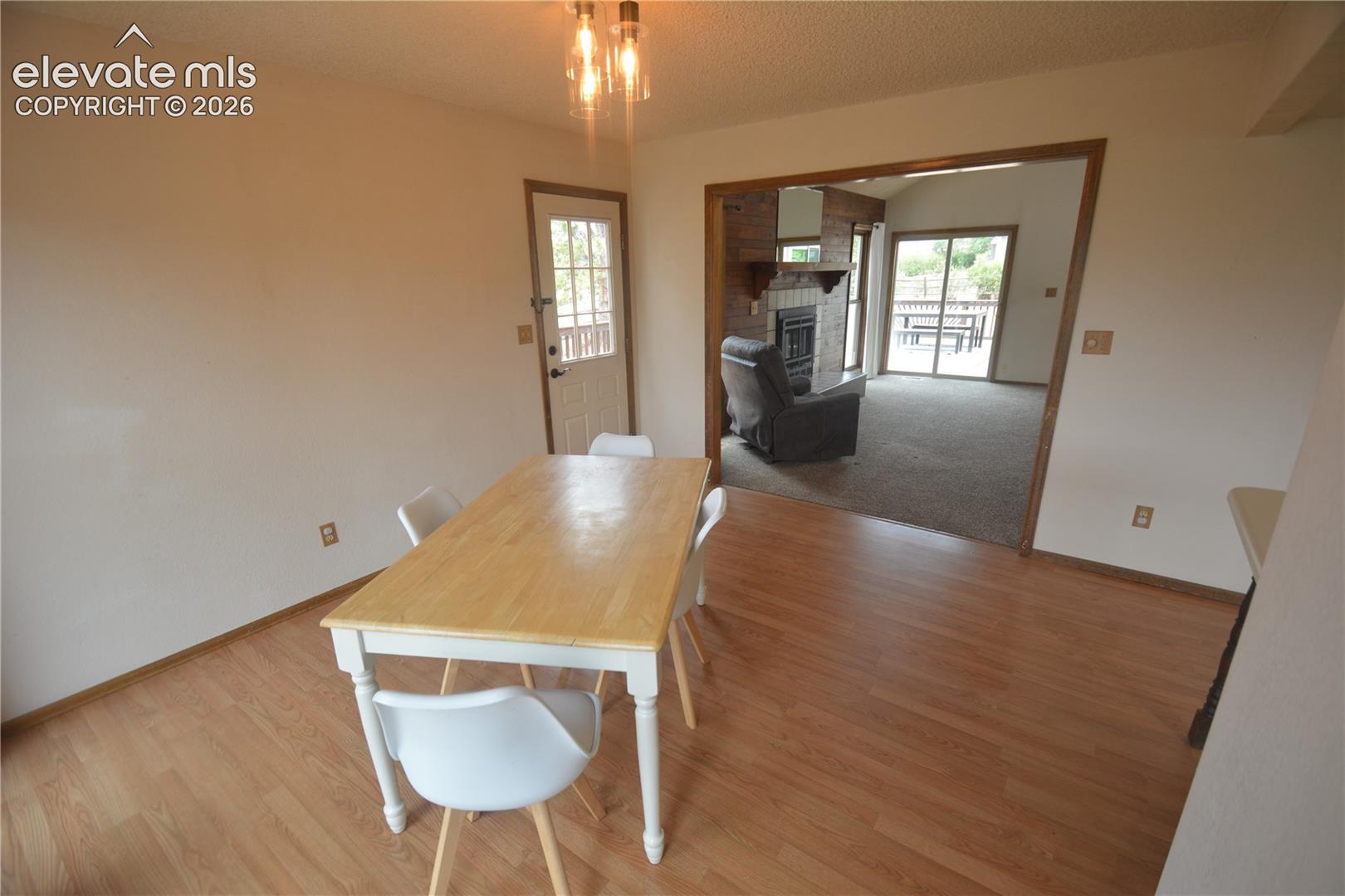View from dining room into living room