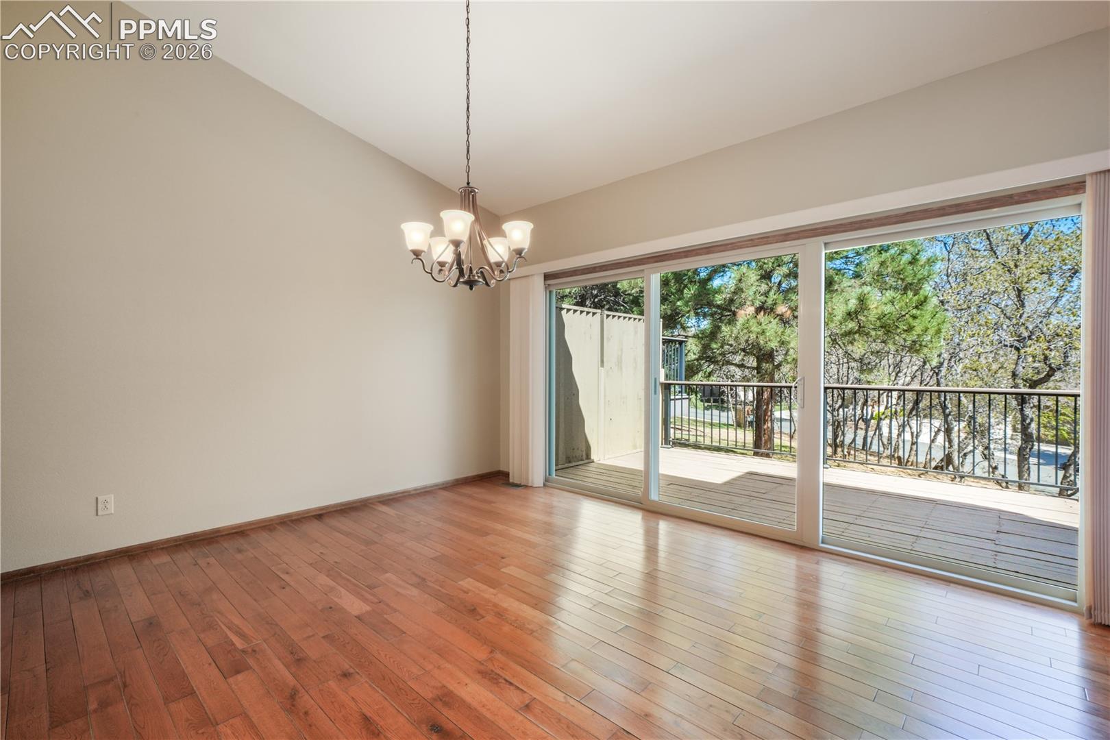 Dining area with hardwood floors
