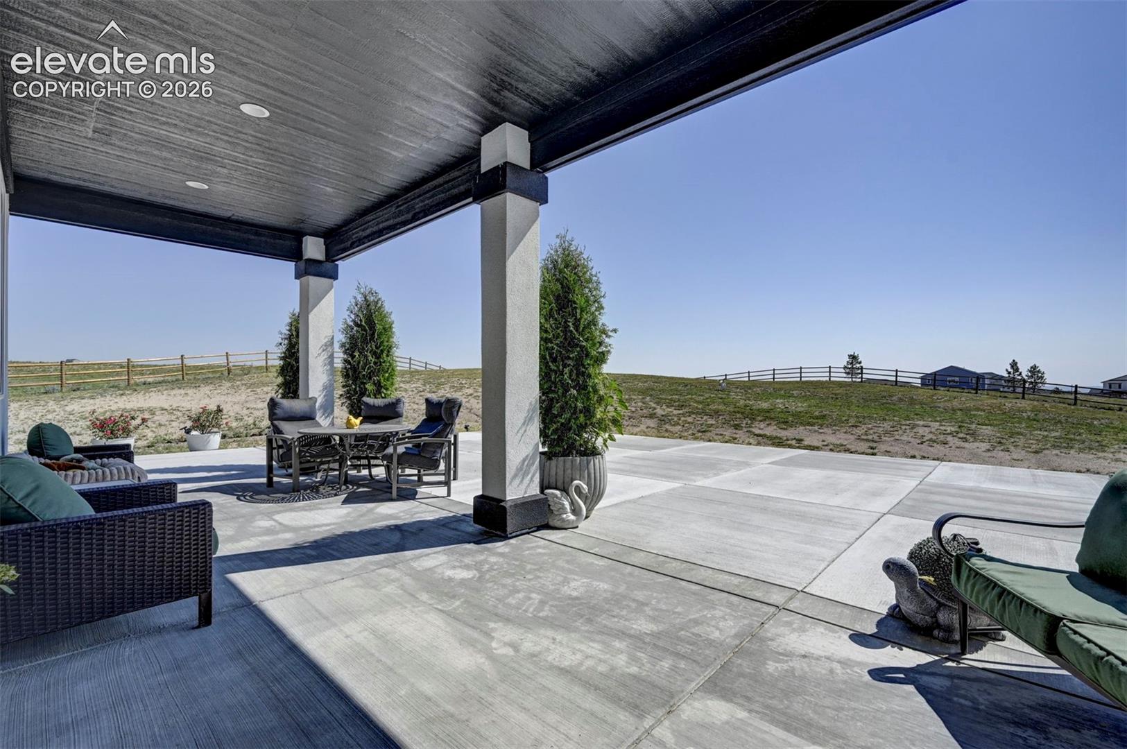 Expansive covered patio