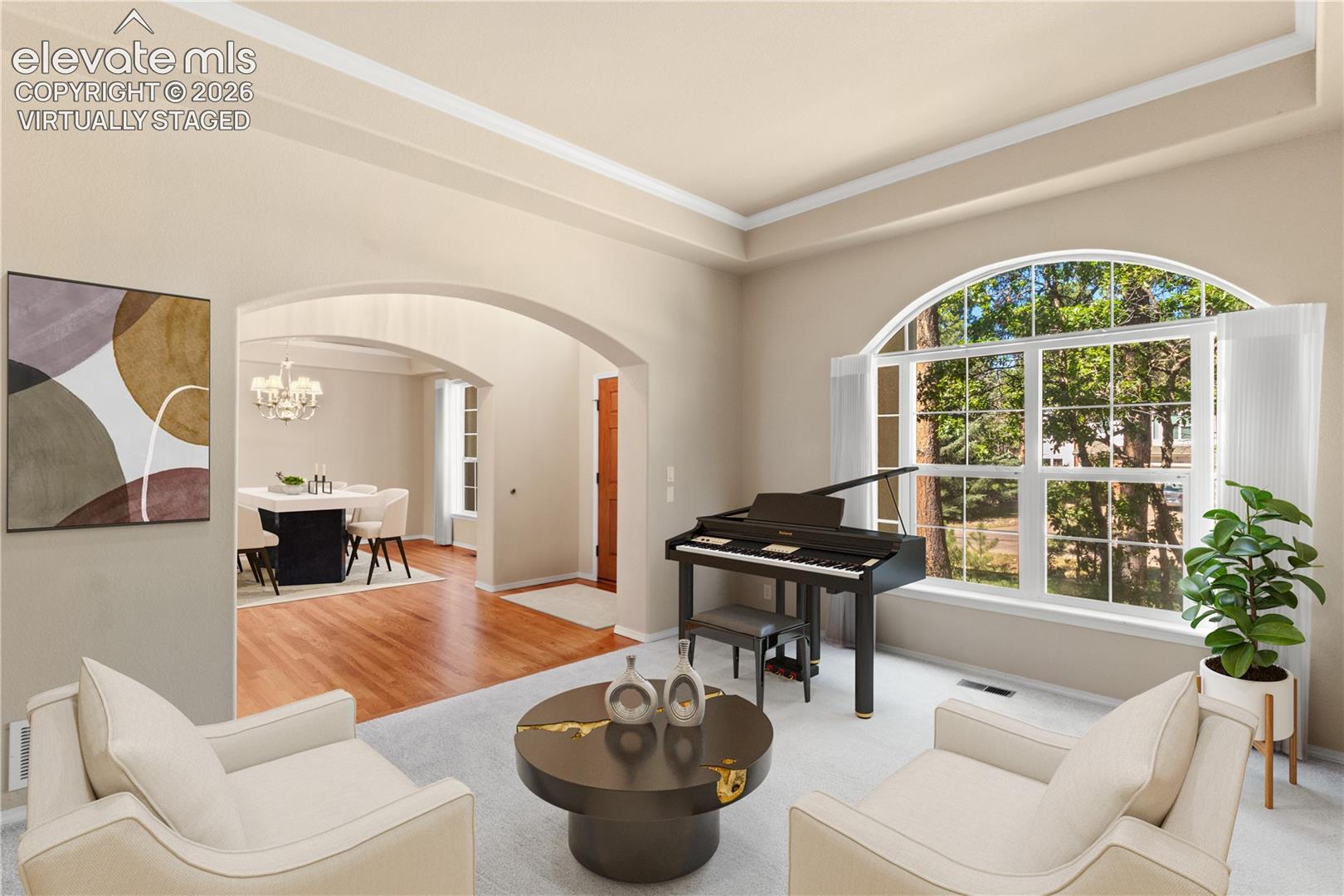 *virtually staged* Formal living room
