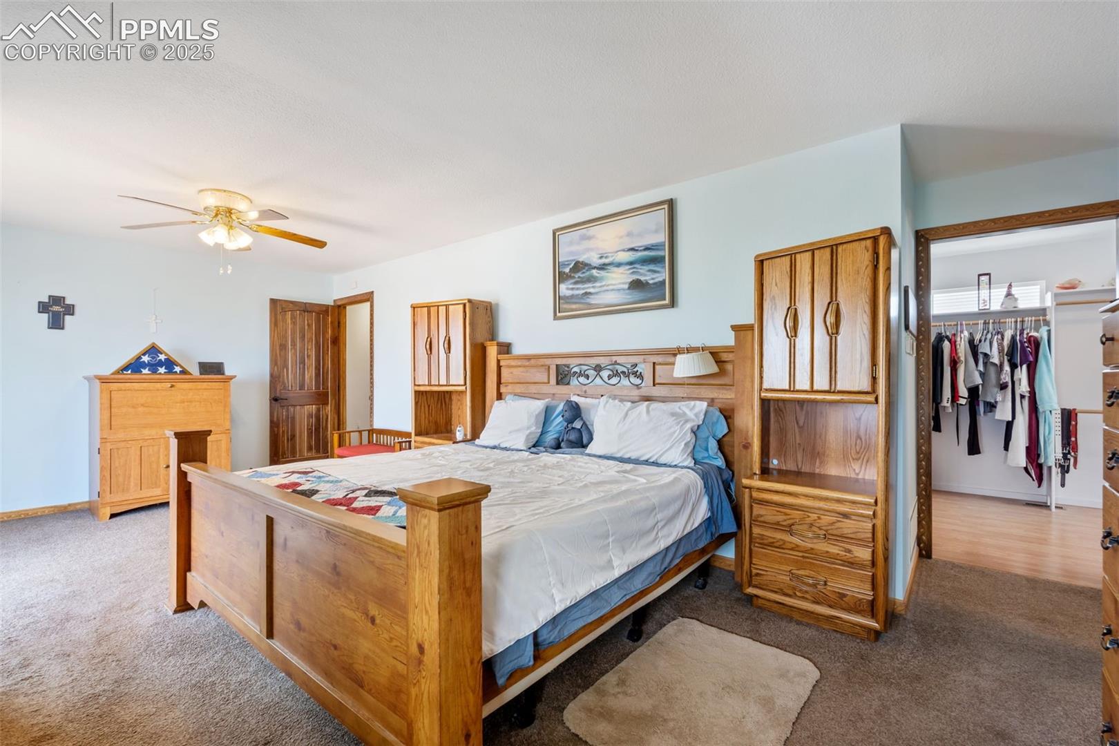 Expansive master retreat with soaking tub and walk-in closet access