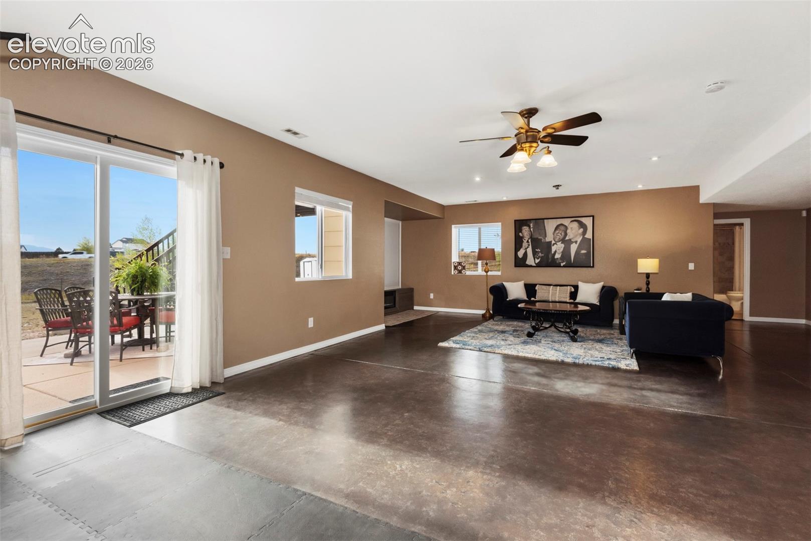 This is a Wonderful Large Beautiful Space, High Ceilings, Large Theater Area, Two Large Bedrooms, Large Full Bath, Large Wet Bar Area, Oversized Exercise Area and Large Storage Room
