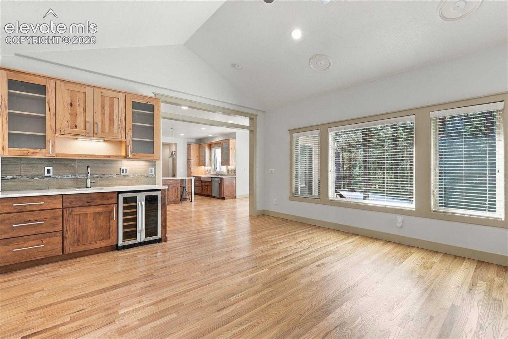 Main level wet bar in family room