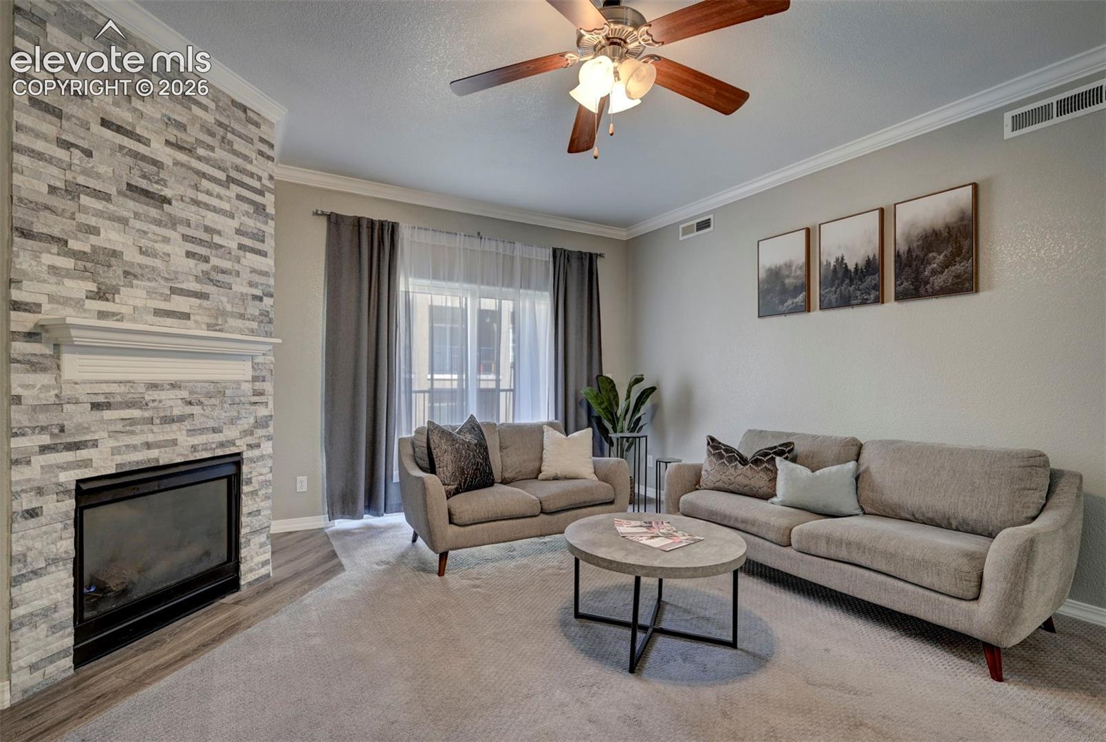 Gas Fireplace and Walkout to private patio