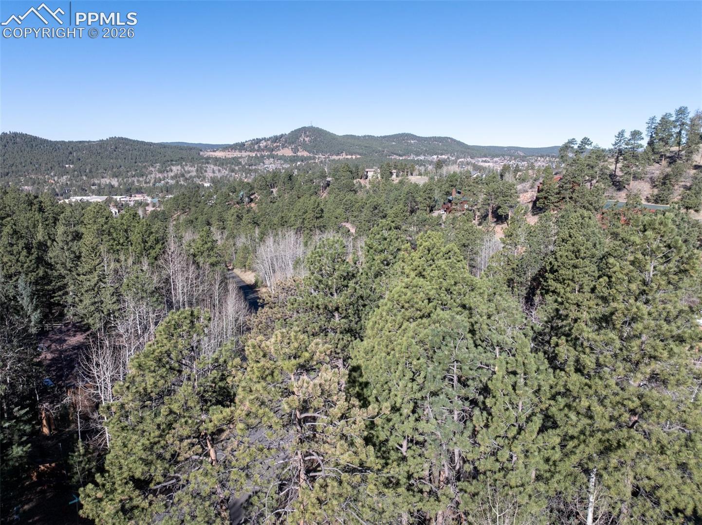 View of mountain background featuring a forest