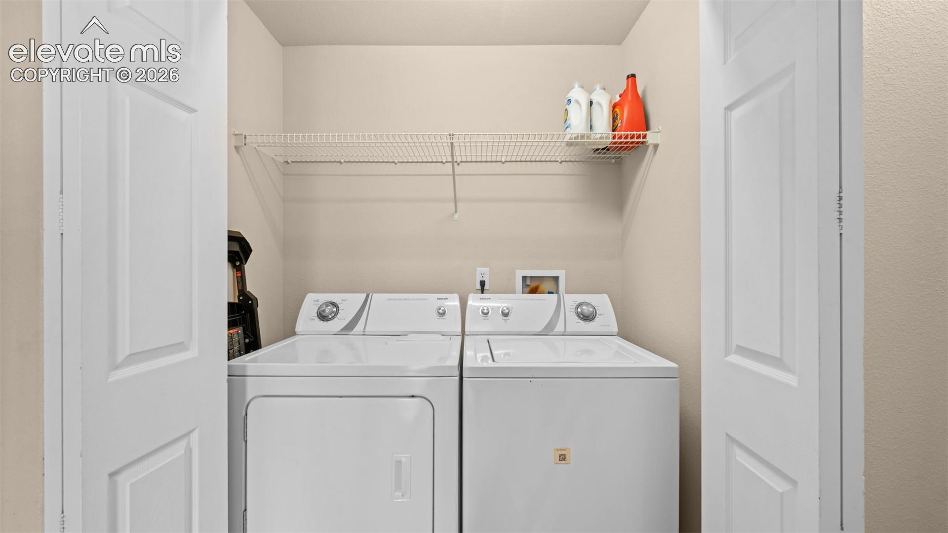 Dedicated laundry closet with bi-fold doors