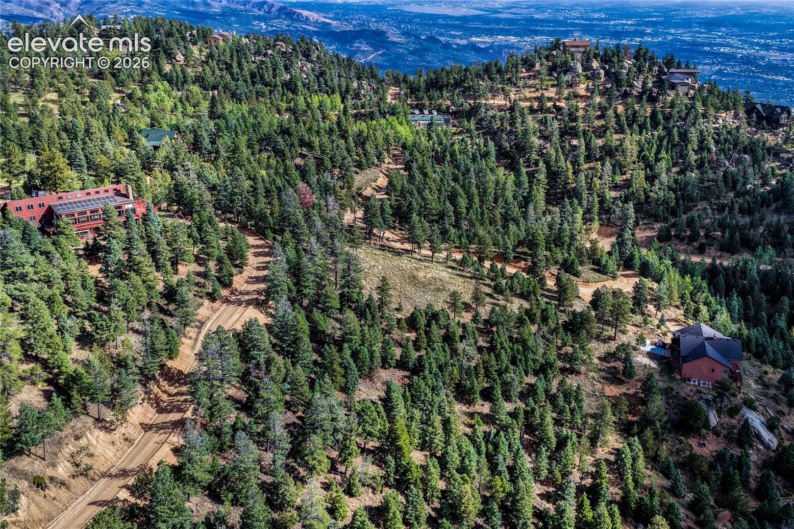 Lot and road from above