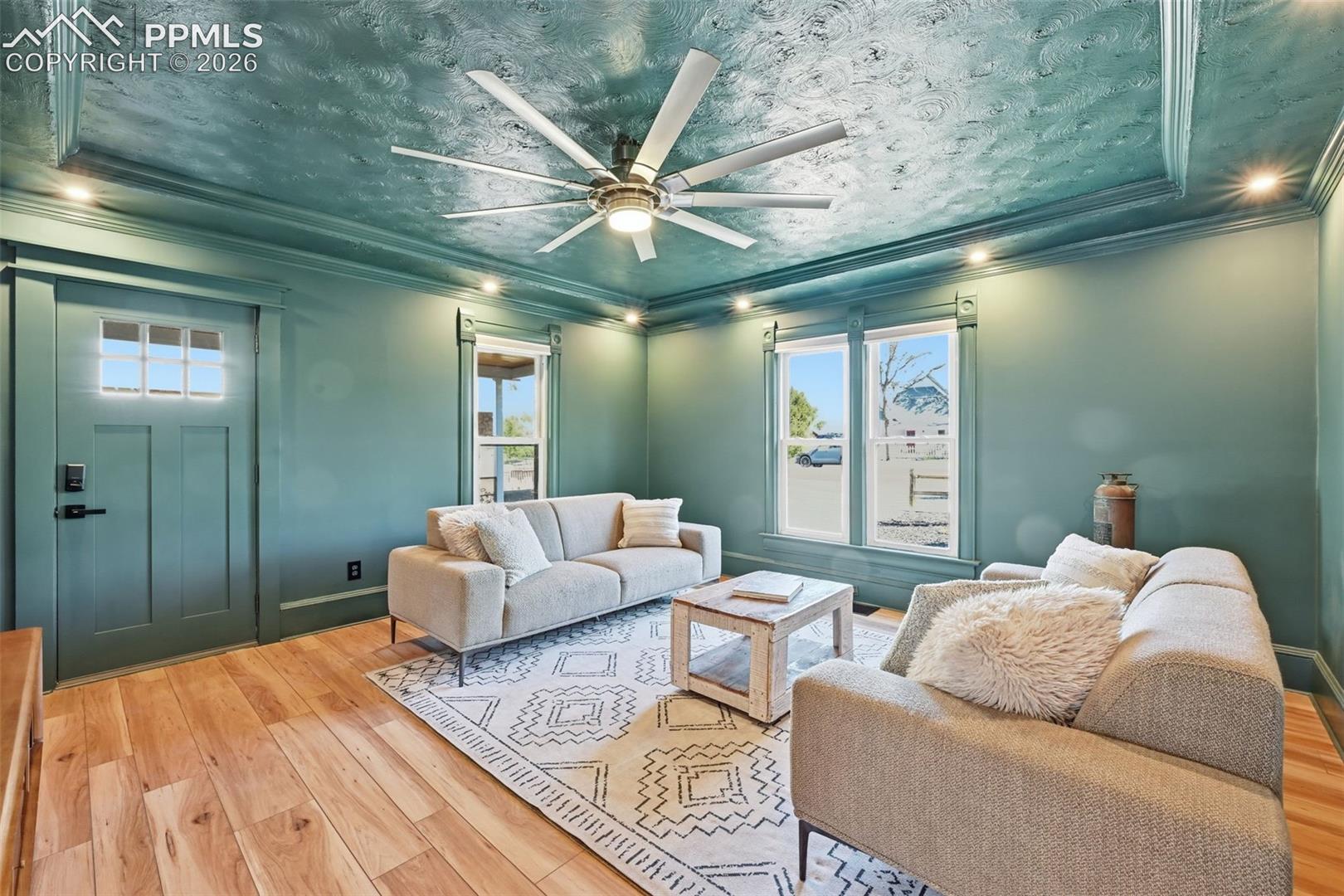 Detailed tray ceiling with details throughout. 