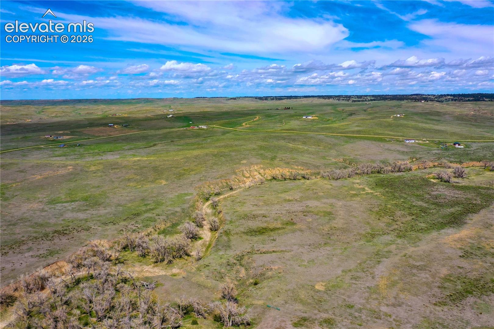 Aerial view with a rural view