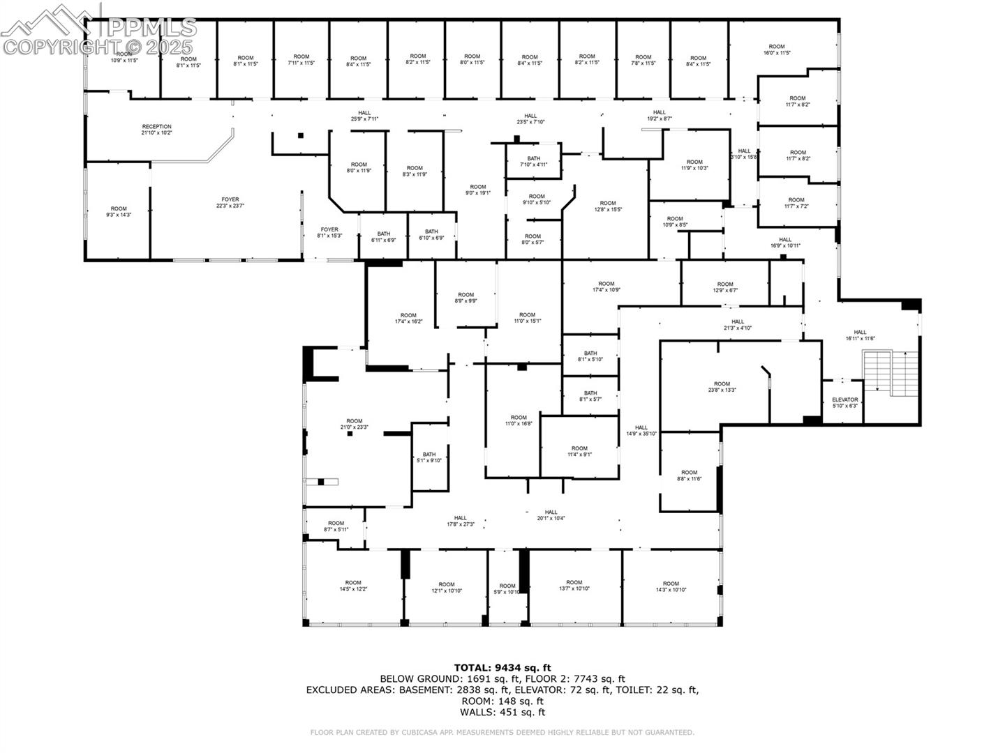 Main Level floor plan-rooms-offices