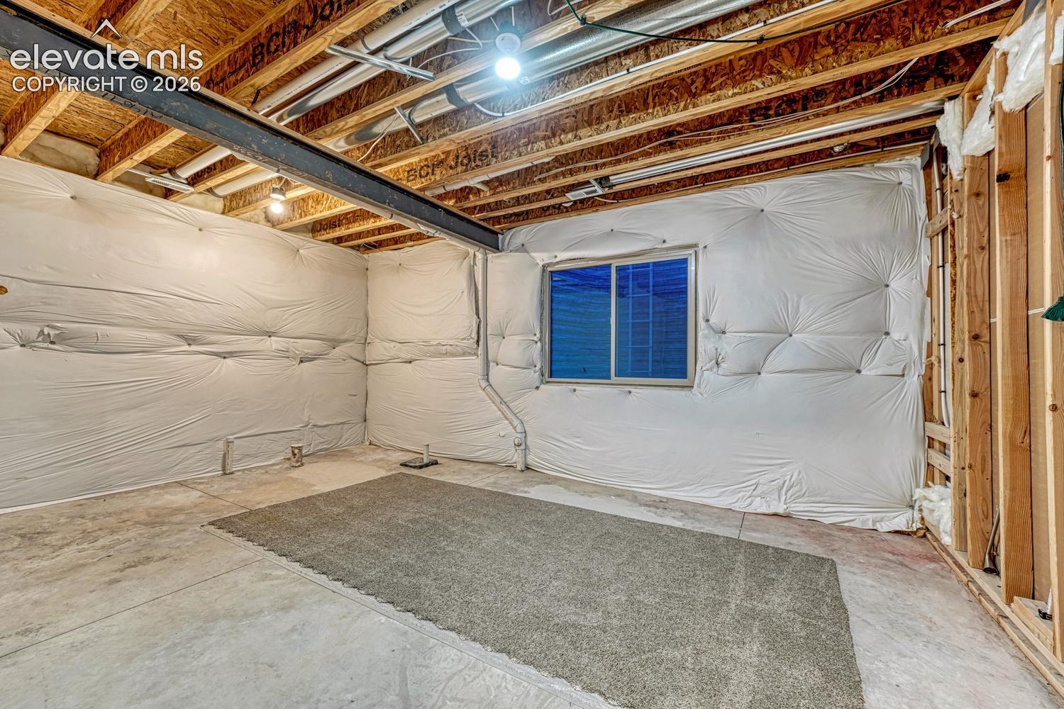Unfinished area for storage OR ready to be finished for an extra bedroom and a bath