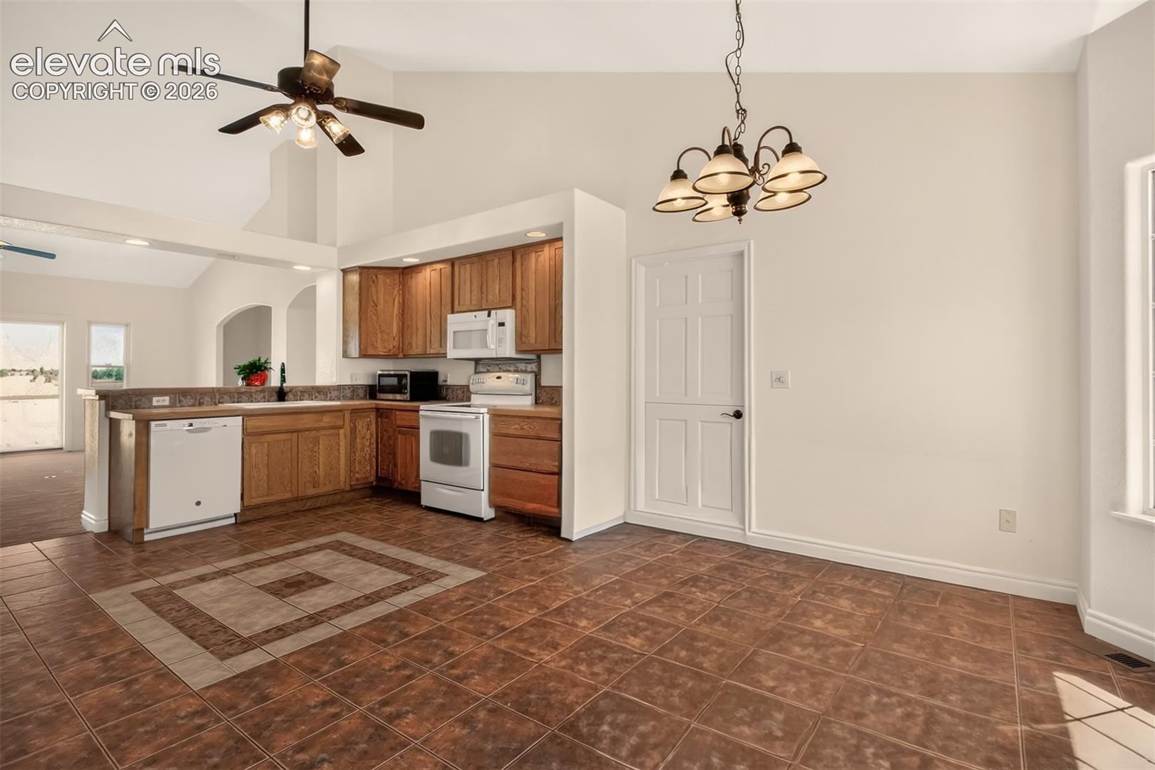 Eat-In Country Kitchen With Tile Floor