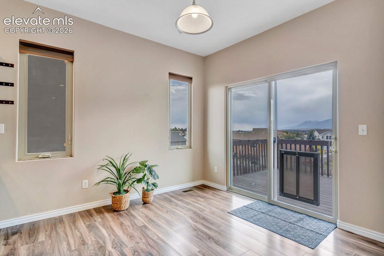 Dining area walks out to the south-facing composite deck!