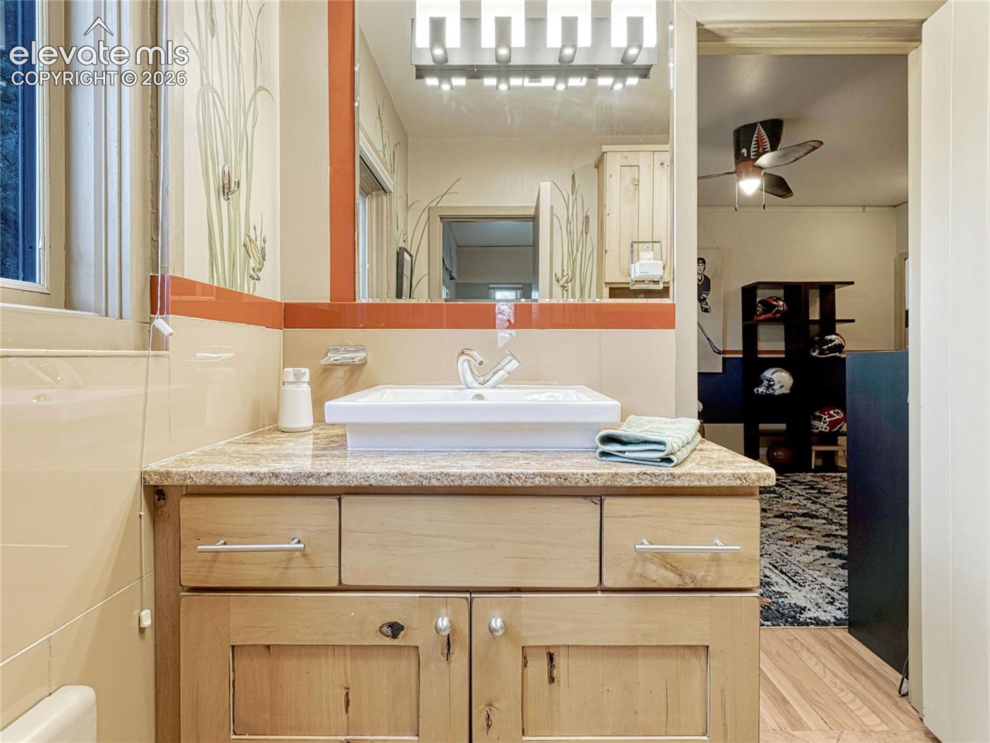 Updated shared bath on main level.