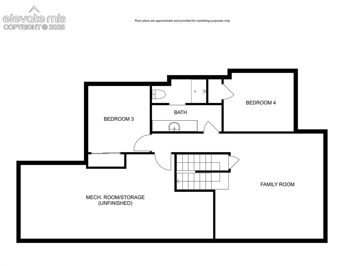 Lower level floor plan