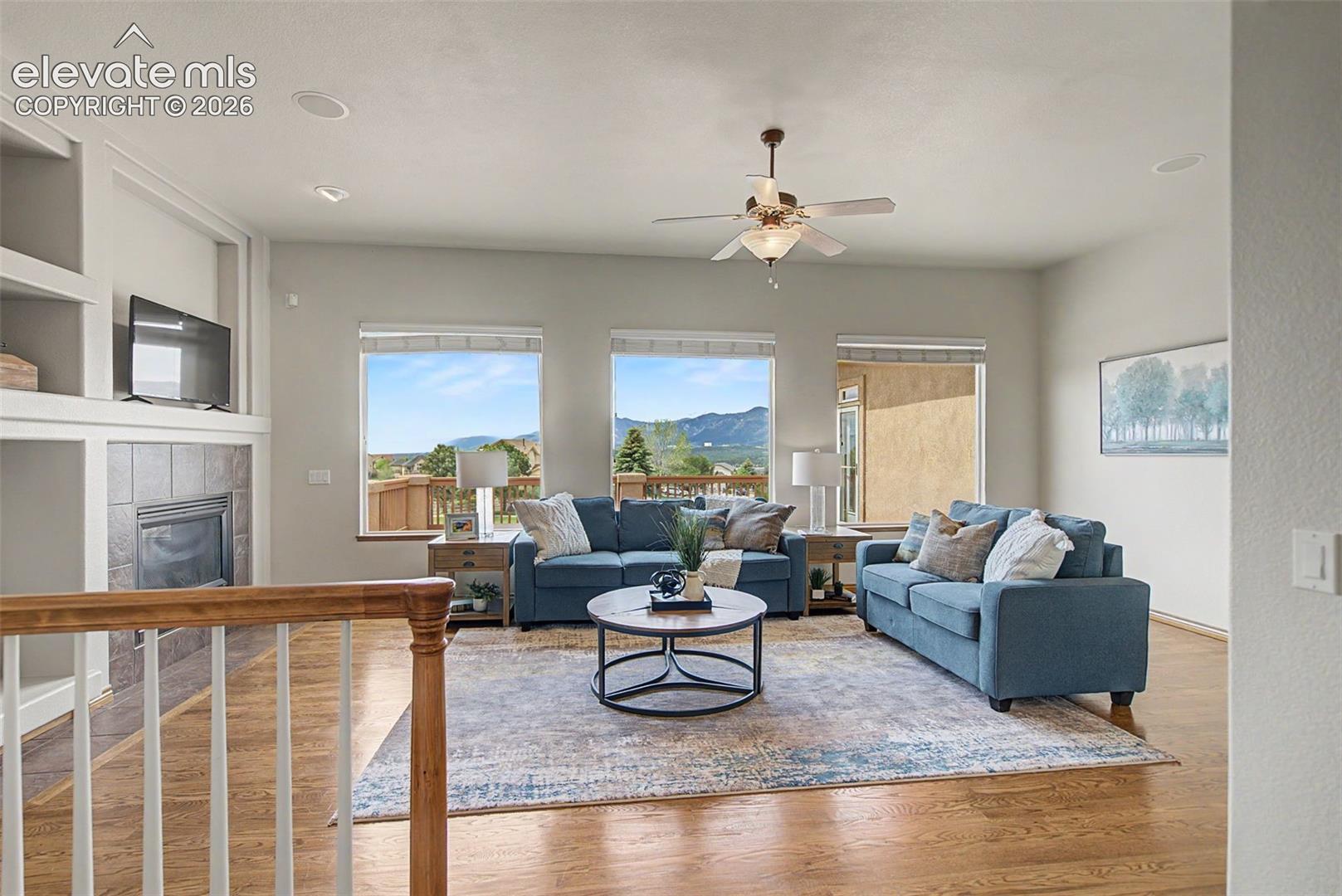 View from entry, mountain view, lots of natural light