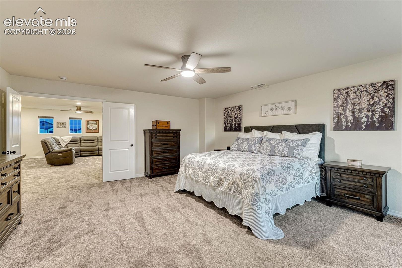 Ceiling fan and french door entrance