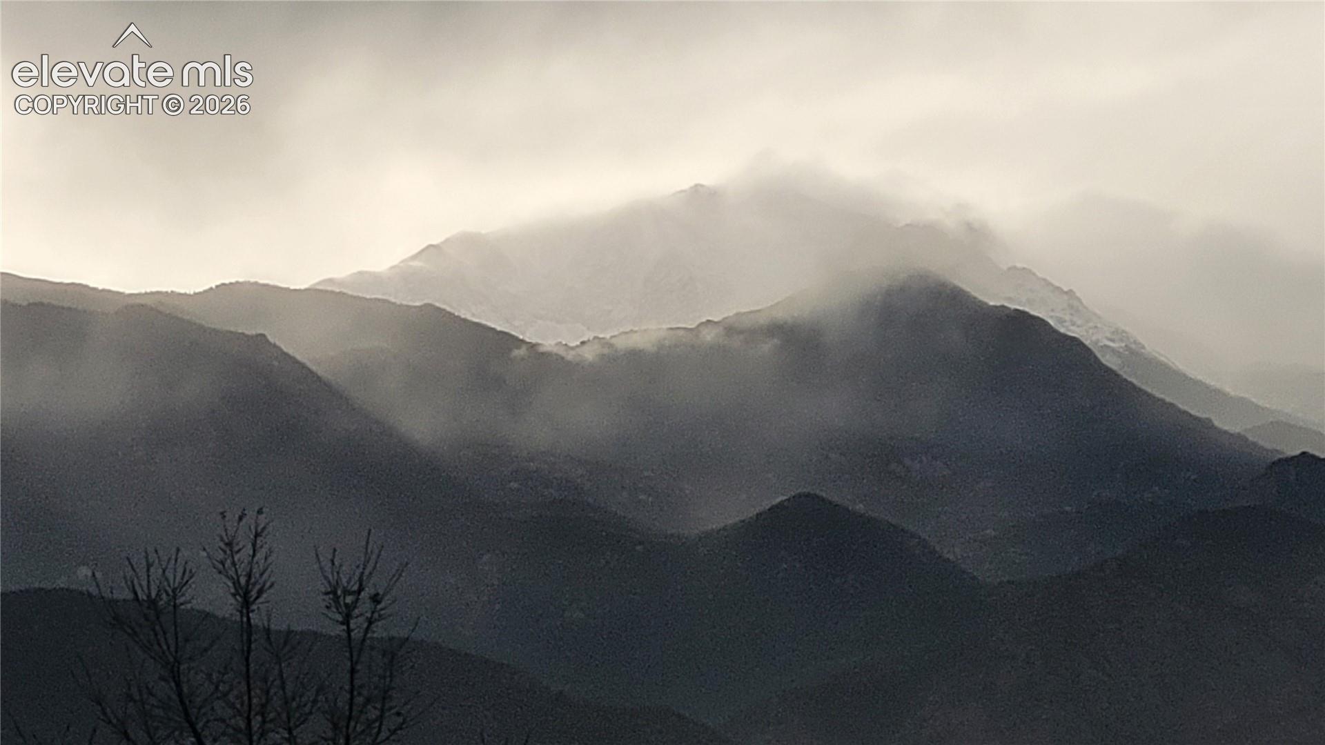 A winter storm over Pikes Peak. This picture was taken off the deck