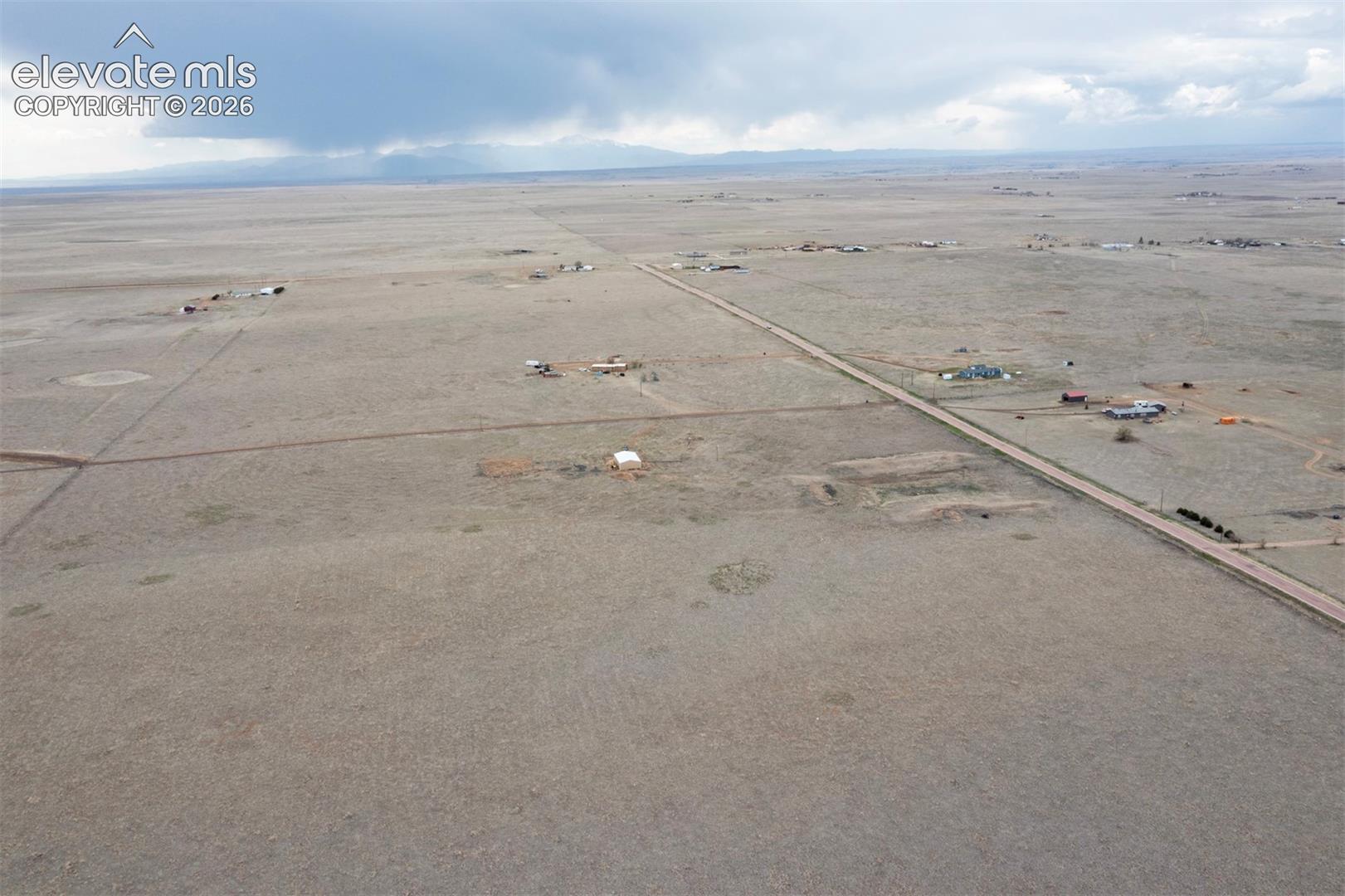 Aerial view with a rural view
