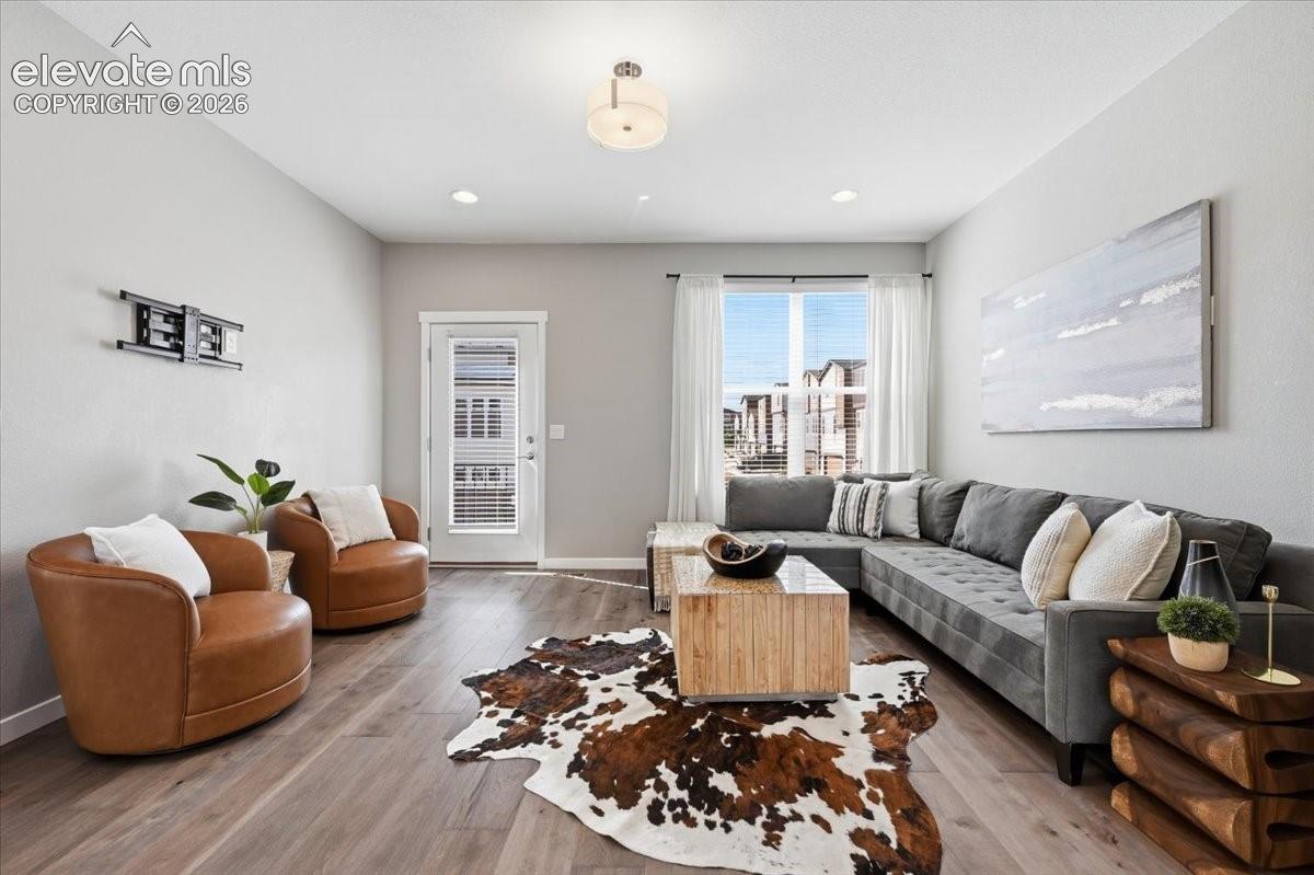 Spacious family room with walk out to one of two decks! 