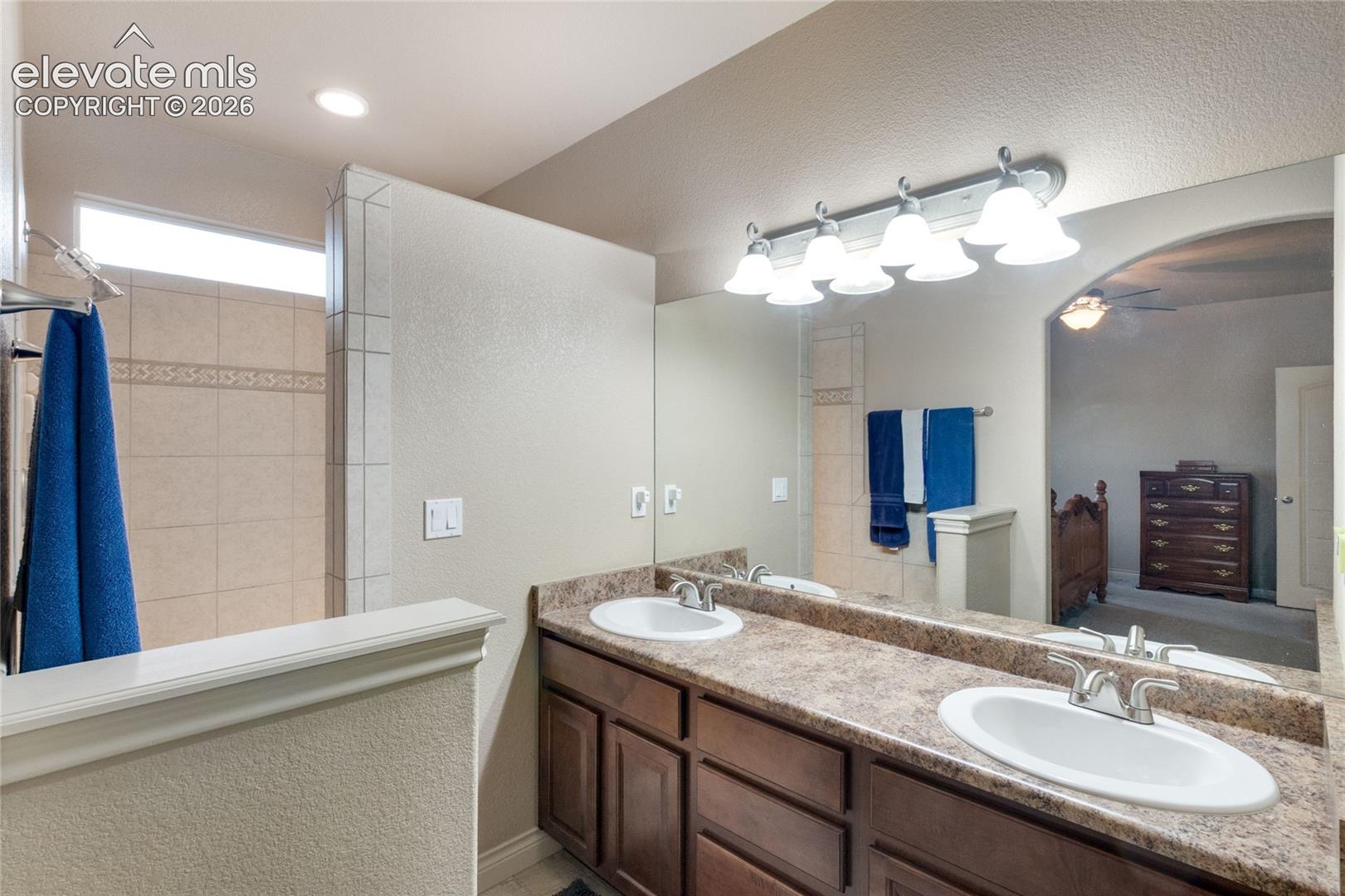 Basement Bathroom with double vanity