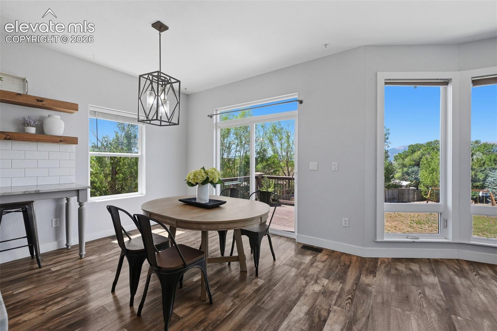 Spacious dining area with views of the entire front range!