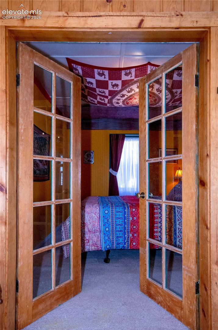 French doors to bedroom