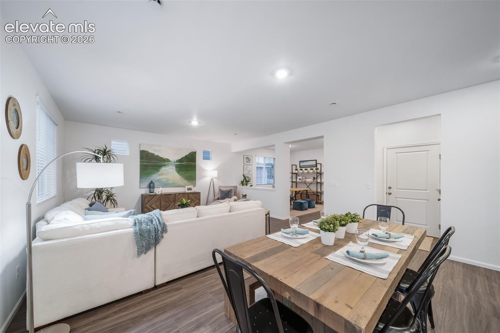 Wood-finish flooring throughout the main living area
*photos of a model home*