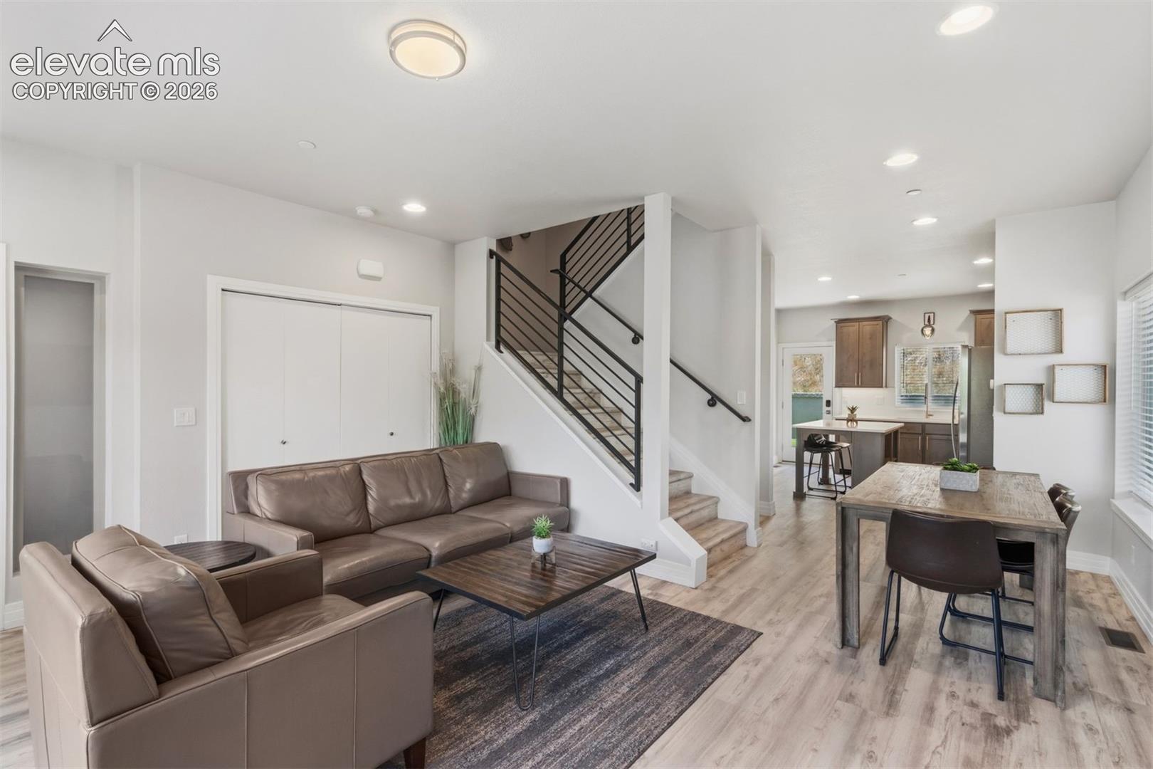 Living room with dedicated front deck