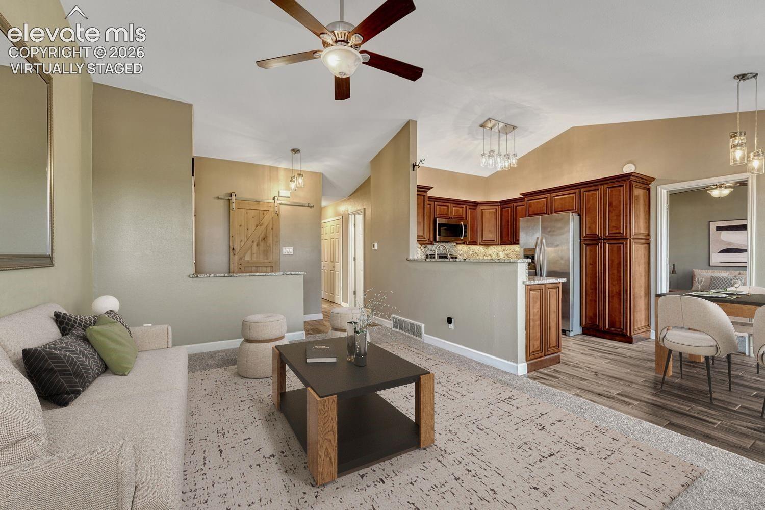 Virtually staged living room