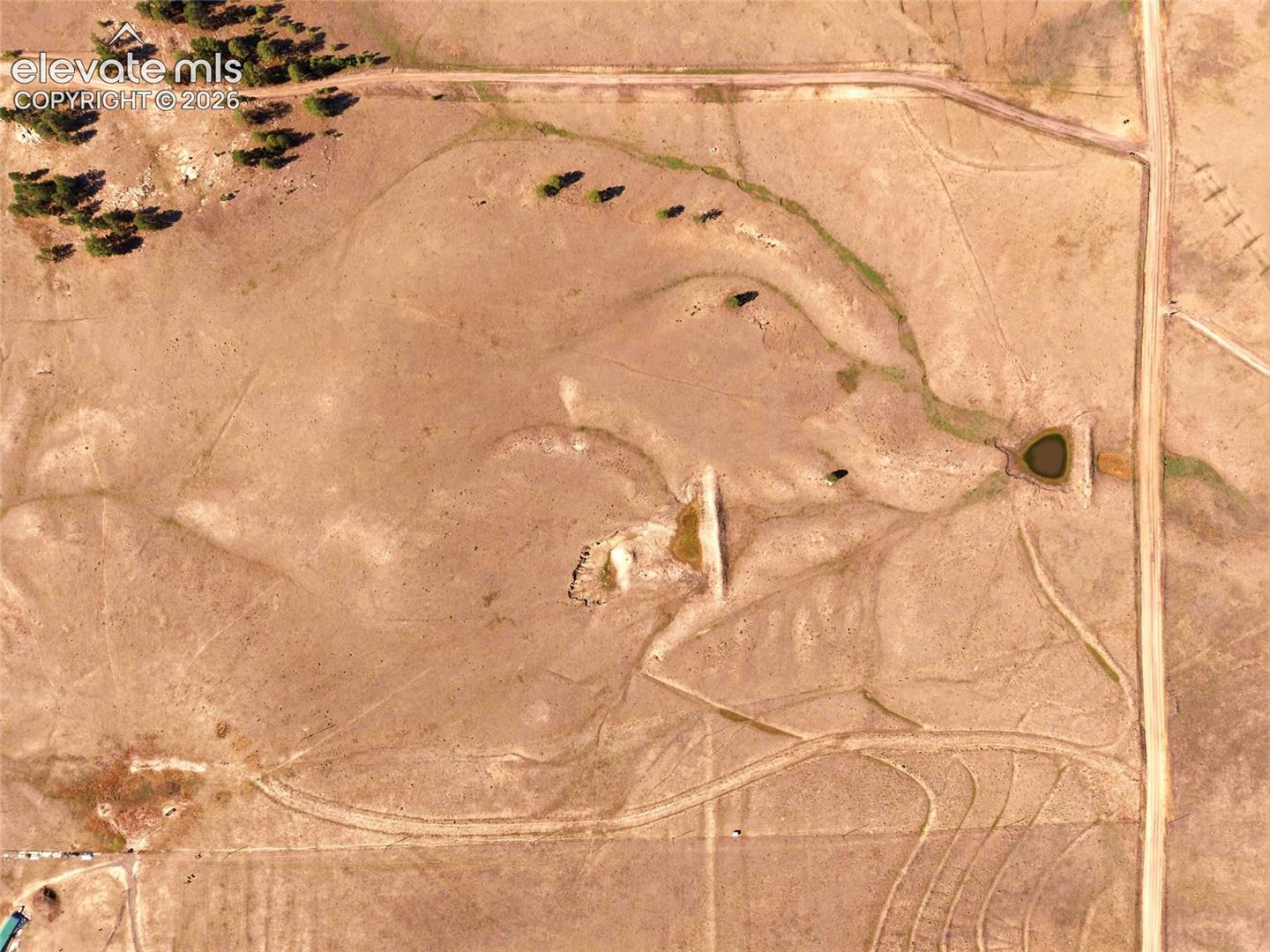 Aerial Survey Map. Representing the topographical features and physical boundaries of the property