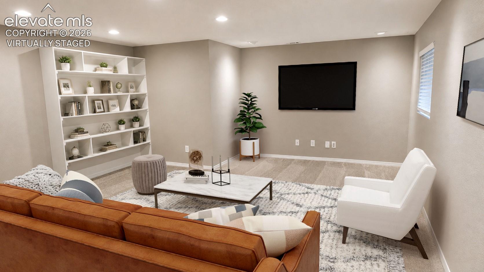 virtually staged - 2nd family room