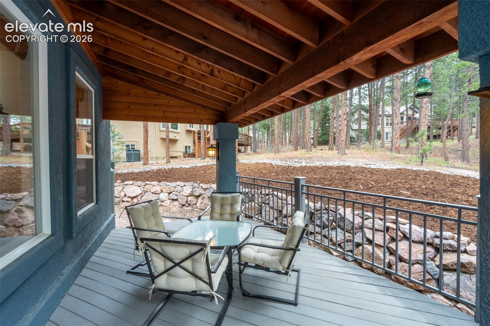 Back deck off living room walk out - half covered/ half uncovered