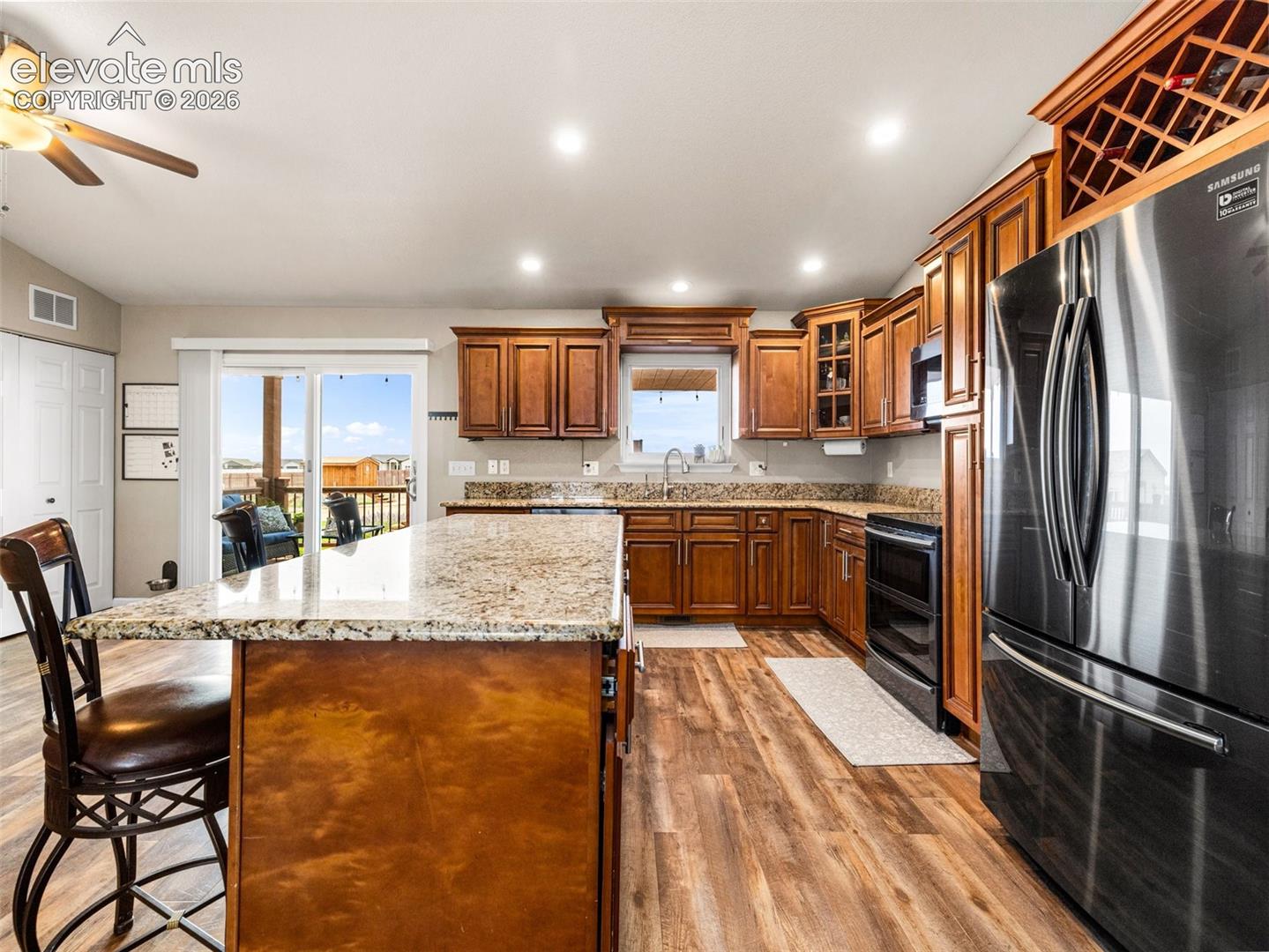 Counter/Bar seating with granite slab