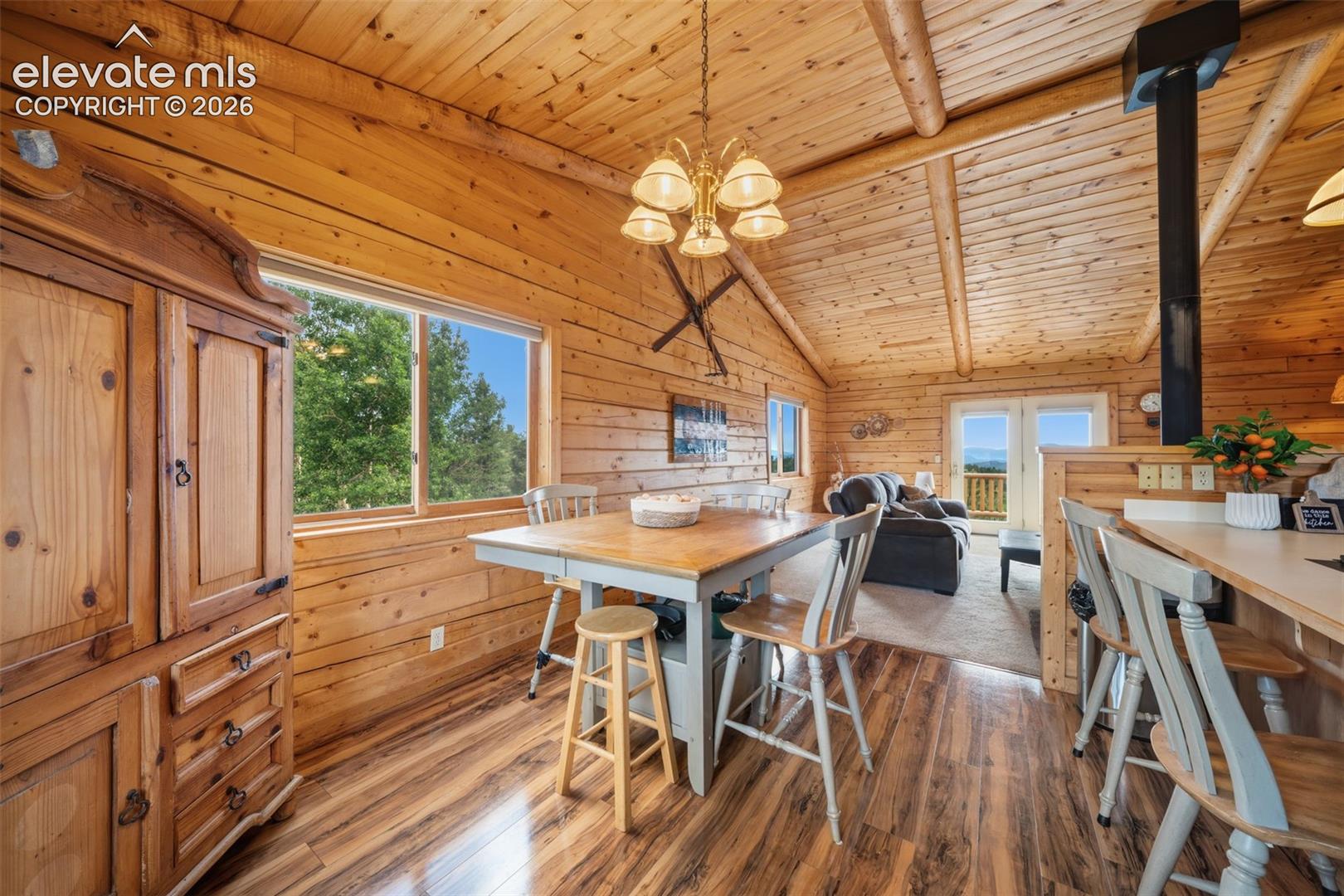 Main level dining room open to kitchen and living room