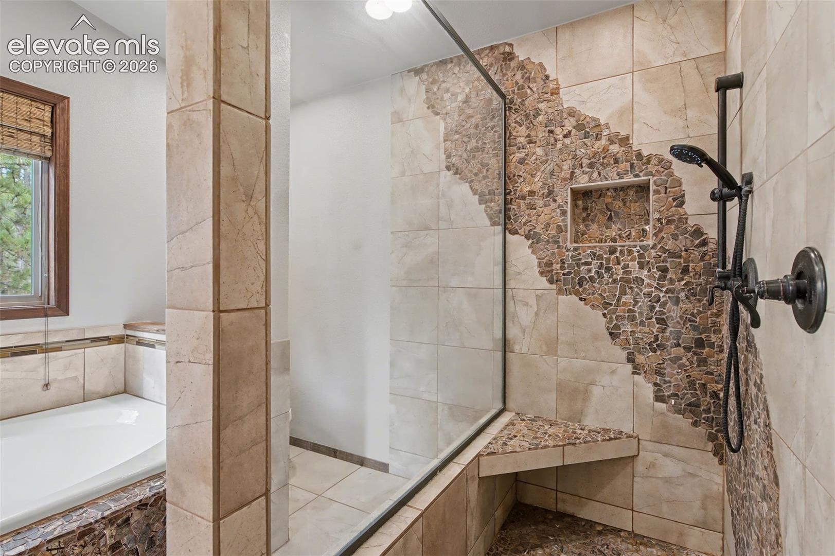 With custom wood and stone features!