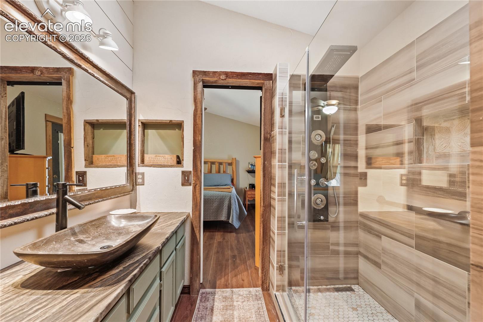 Primary bathroom. Walk in shower!