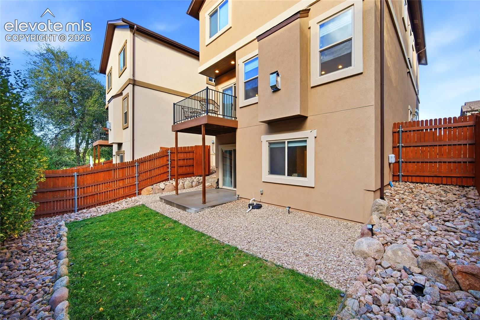 Fenced backyard