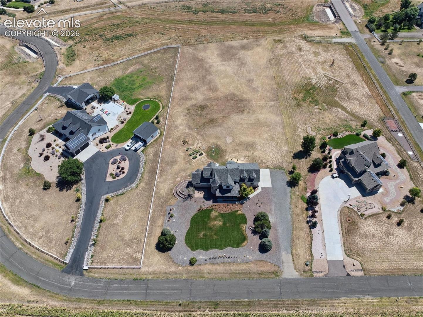 Expansive aerial view of the property.