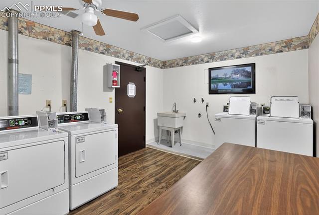 Common laundry is located on the third floor or same level as the two bedrooms.