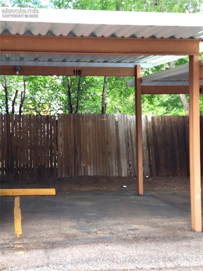 Covered parking space 