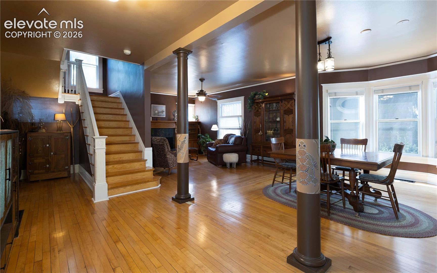 Rebuilt staircases and gleaming hardwood