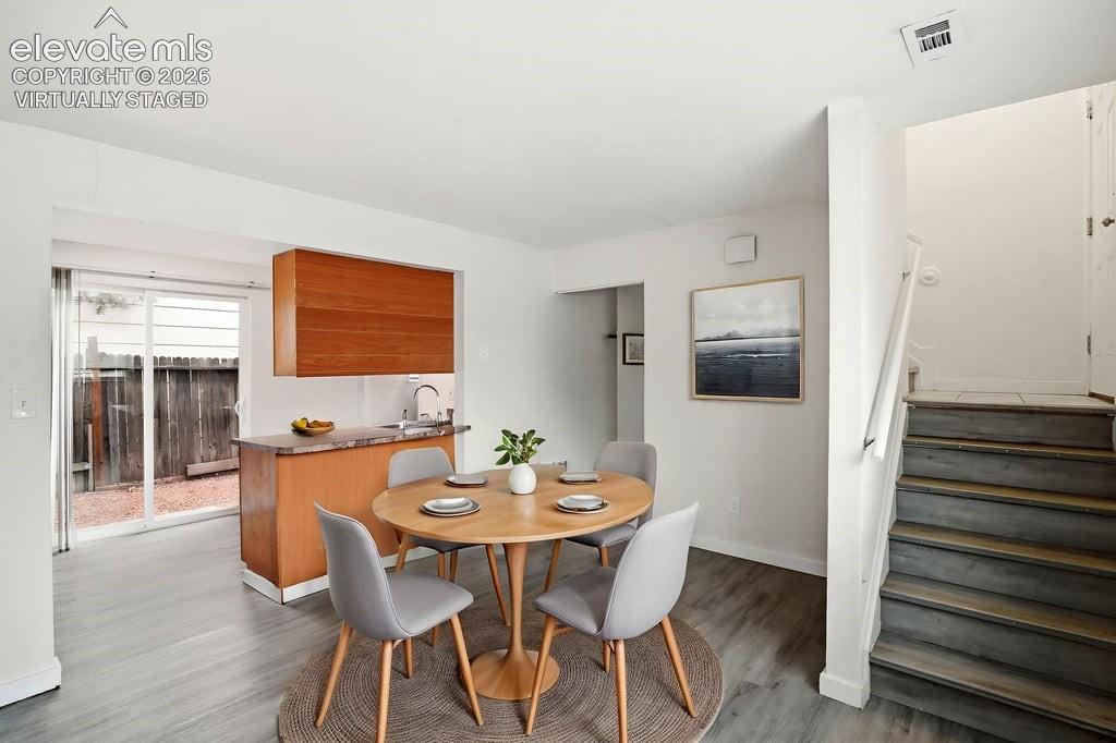 Virtually Staged with Small Dining Table and Chairs