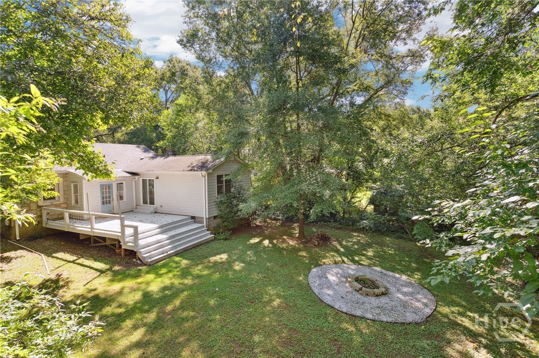 Private, level and oversized rear yard